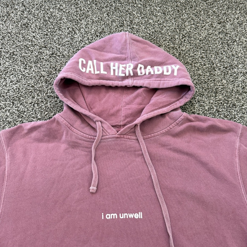 Call Her Daddy Hoodie Men's Large Mauve Pink I Am Unwell Alex Cooper Barstool